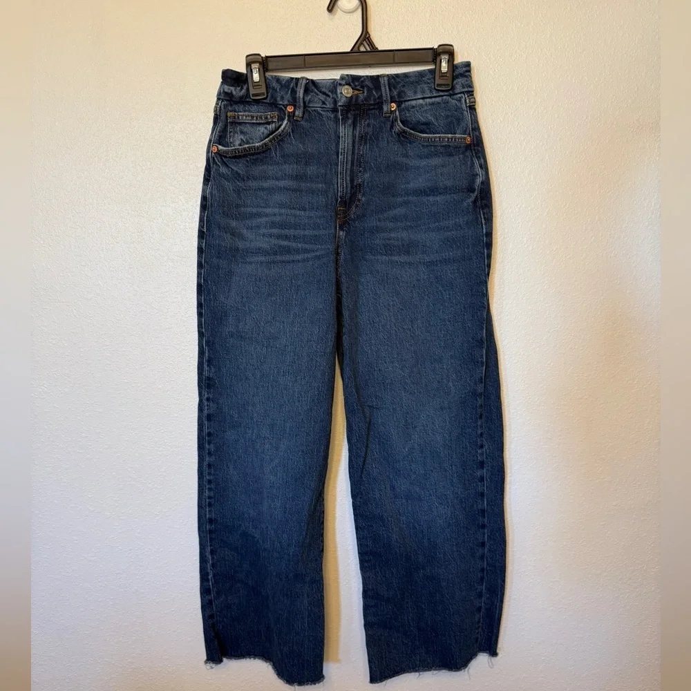 Forever 21 Dark Blue Denim Wide Leg Jeans